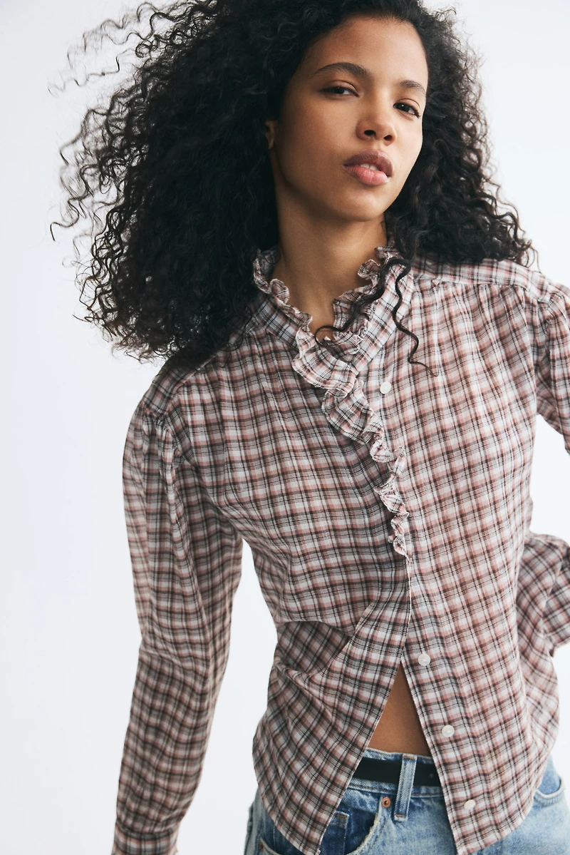 Ruffle-Trimmed Blouse