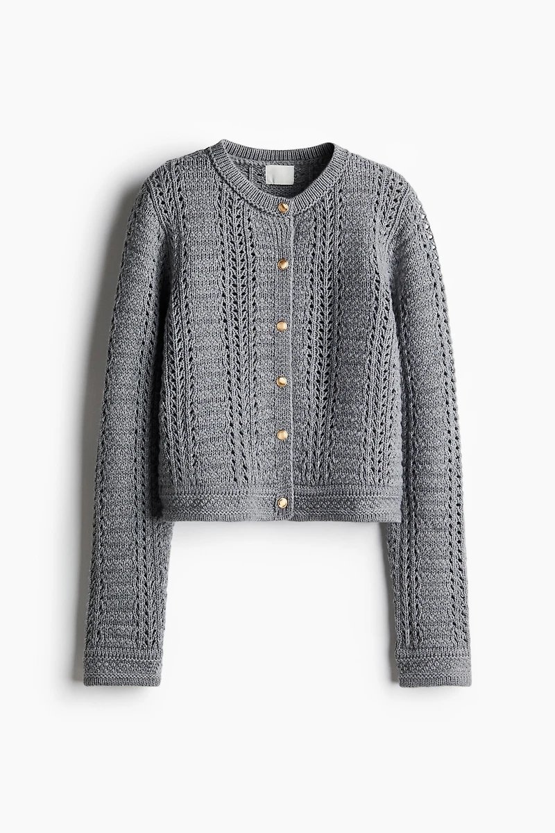 Pointelle-Knit Cardigan