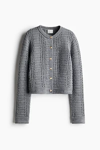 Pointelle-Knit Cardigan