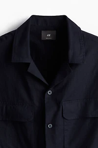 Regular Fit Linen-blend Utility Shirt