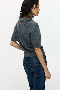 Alpaca-Blend Polo Shirt