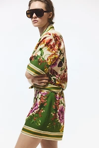 Pleated Lyocell Shorts