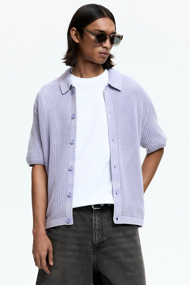 Relaxed-Fit Open-Knit Shirt