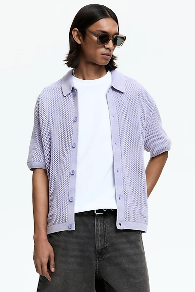 Relaxed-Fit Open-Knit Shirt