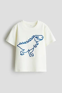 Cotton T-Shirt with Embroidered Motif