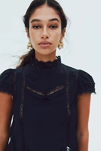 Lace-Detail Blouse