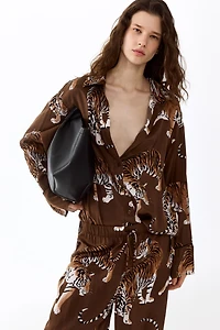 Chemise ample en satin