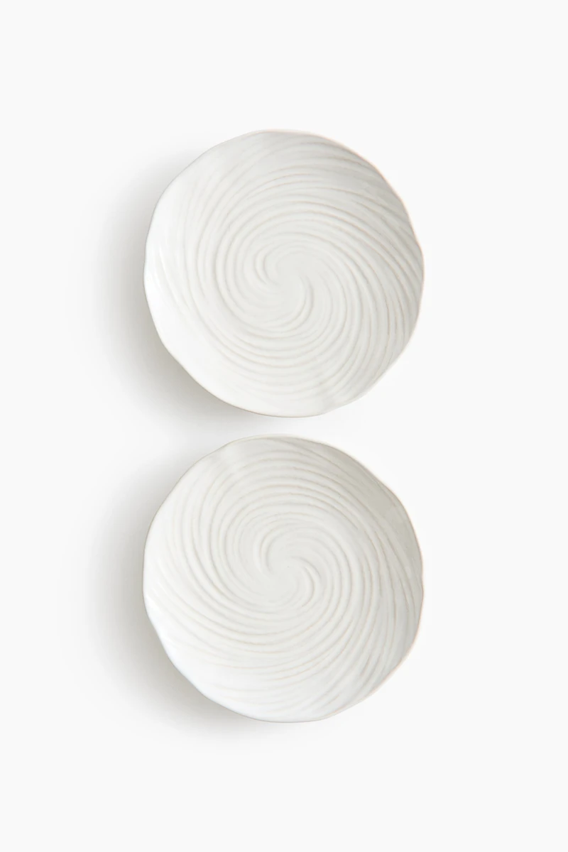 2-Pack Textured Stoneware Appetizer Plates