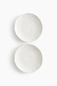 2-Pack Textured Stoneware Appetizer Plates