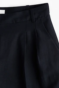 Wide-Leg Linen-Blend Pants