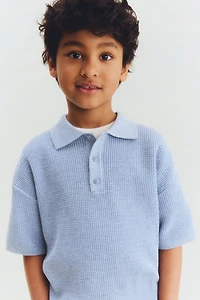 Polo en tricot côtelé
