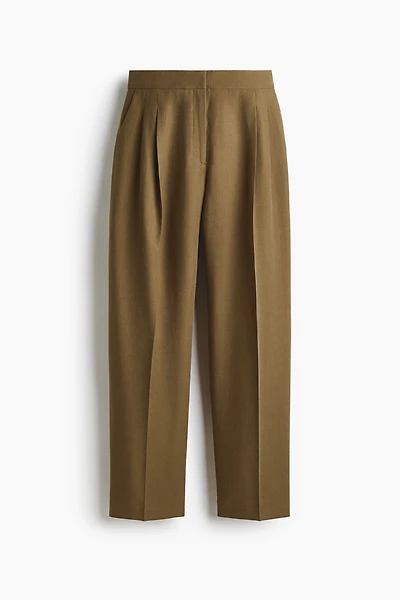 Barrel-Leg Twill Pants