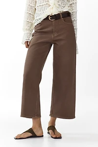 Wide High Waist Ankle Jeans