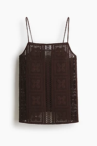 Silk-Blend Crochet-Look Top