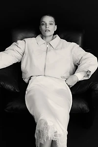 Lace-Trimmed Slip Skirt