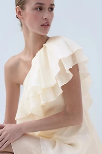 Flounced One-Shoulder Dress