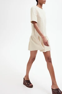 Tie-Detail Denim Dress
