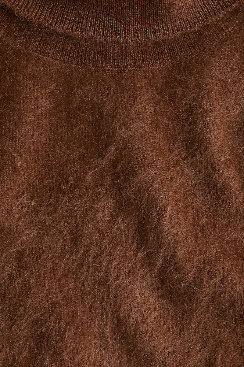 Haut à col roulé en cachemire brossé