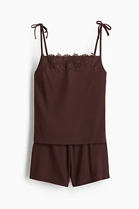 Pajamas with Tie Shoulder Straps