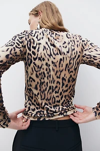 Mock Turtleneck Jersey Top