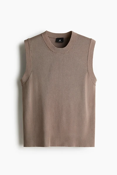 Regular-Fit Ribbed Sweater Vest
