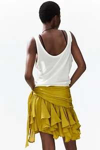 Asymmetric Viscose Mini Skirt