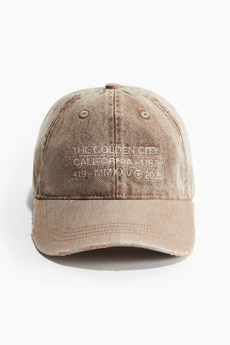 Motif-Detail Cotton Cap