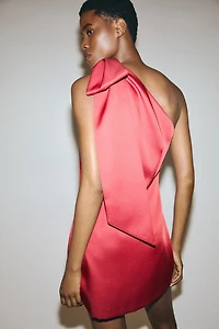 Bow-Detail One-Shoulder Dress