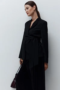 MAMA Tie-Belt Blouse