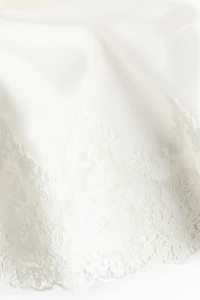 Lace-Trimmed Smocked Skirt