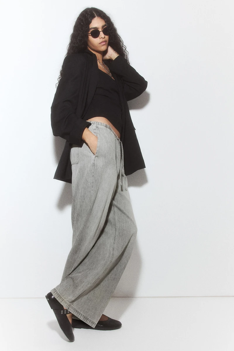 Denim Drawstring Pants