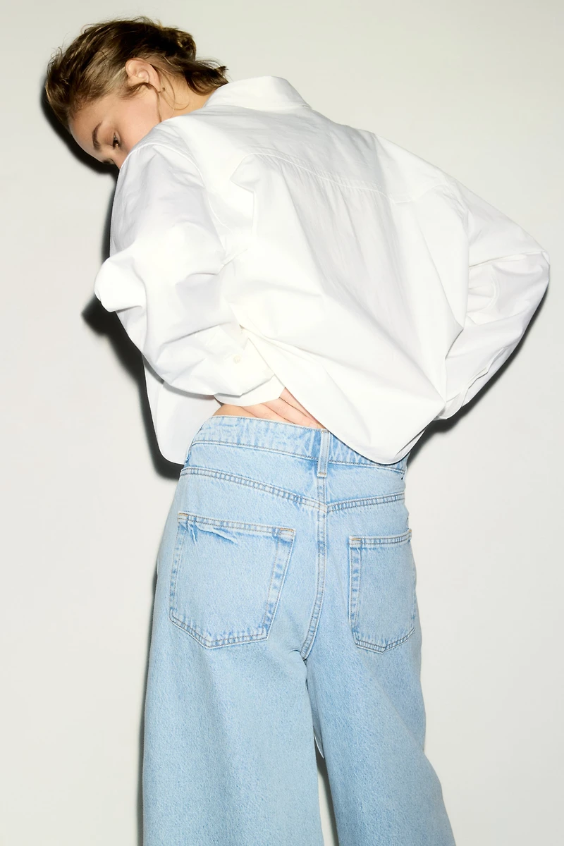 High-Waist Barrel-Leg Ankle Jeans