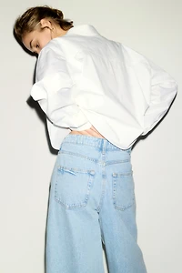 High-Waist Barrel-Leg Ankle Jeans