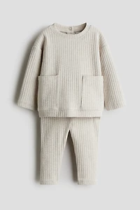 2-Piece Ribbed Cotton Set
