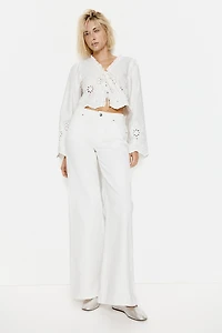 Cotton Blouse with Eyelet Embroidery
