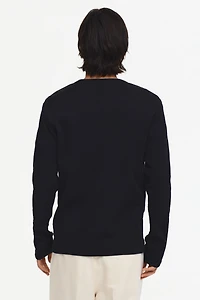 Slim-Fit Ribbed Henley Shirt