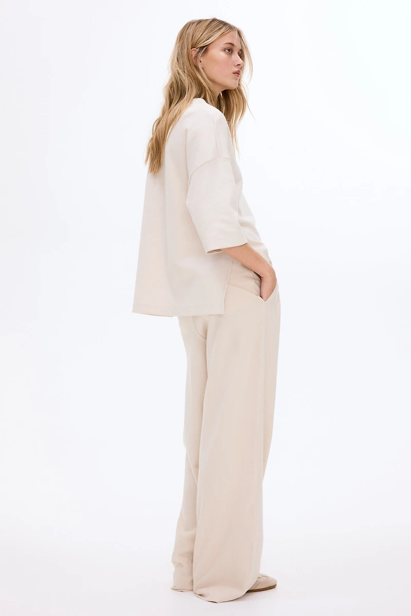 Pantalon de jogging interlock avec jambes larges