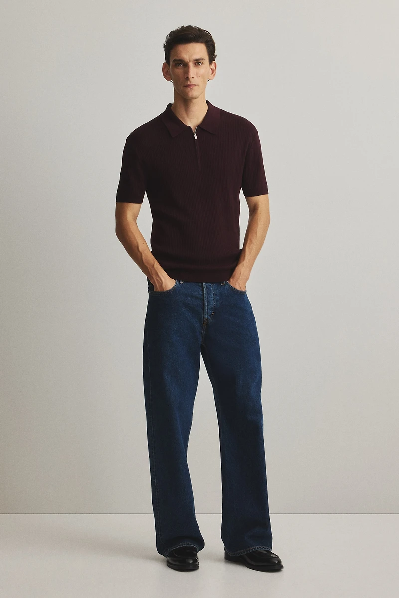 Slim-Fit Half-Zip Polo Shirt
