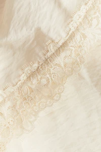 Lace-Trimmed Drawstring Pants