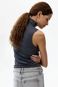 Sleeveless Mock Turtleneck Top