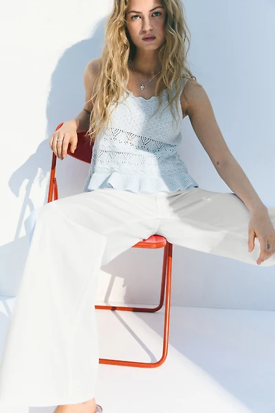 Crochet-Look Sleeveless Top