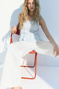 Crochet-Look Sleeveless Top