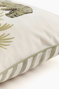 Housse de coussin en toile coton imprimée