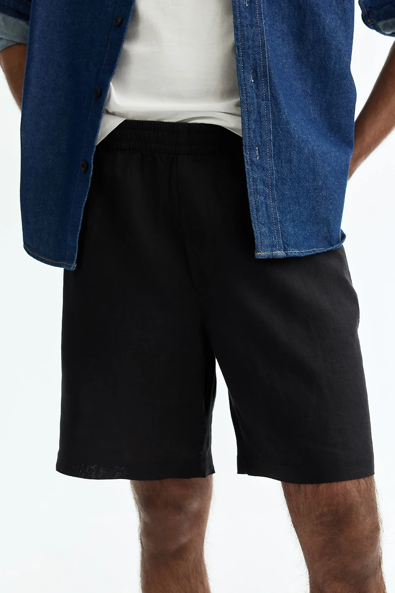 Relaxed-Fit Linen Shorts