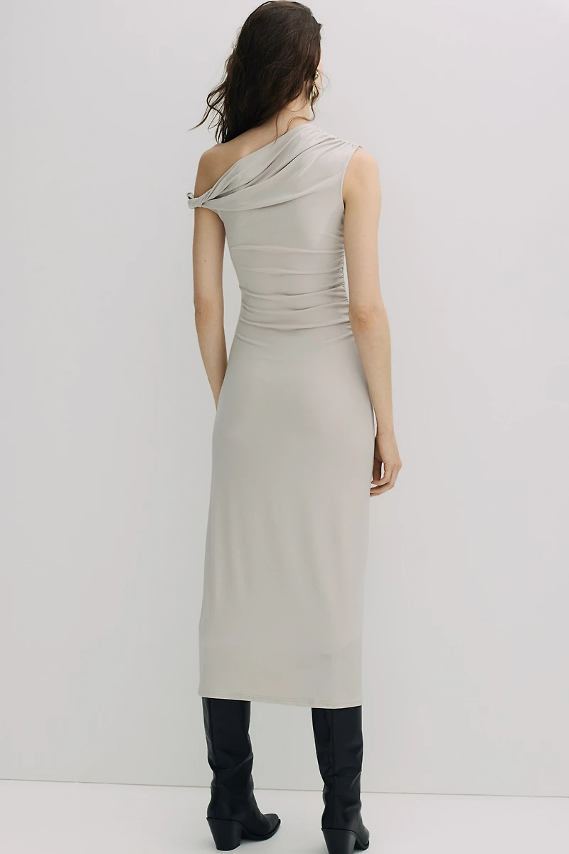 Twist-Detail One-Shoulder Dress