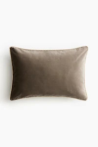 Piping-Detail Velvet Cushion Cover