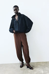 Drawstring-Detail Balloon-Leg Pants
