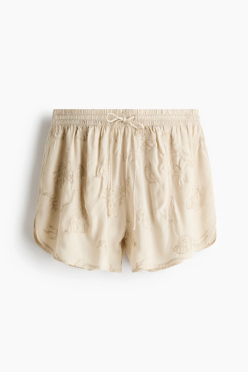 Short brodé en viscose