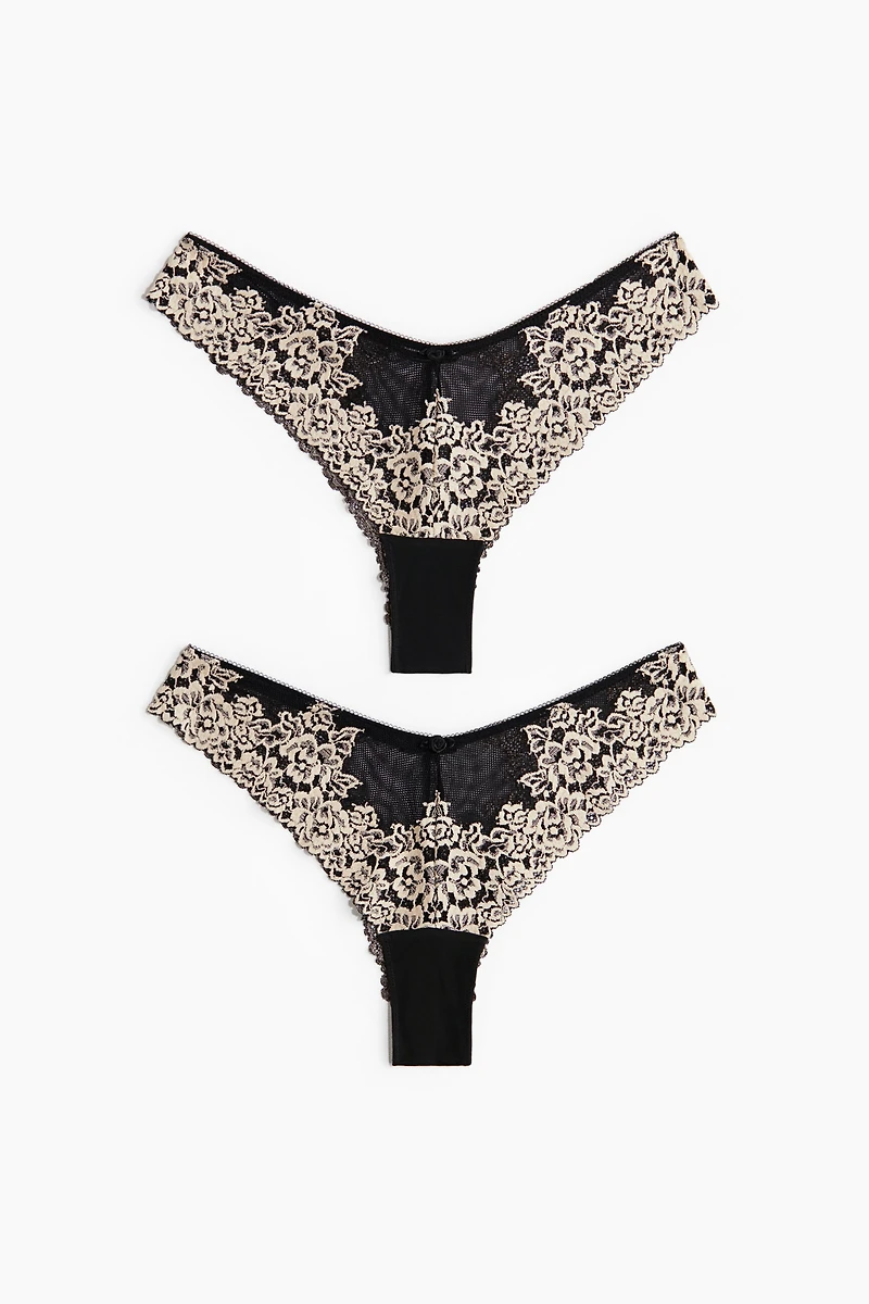 Lot de 2 culottes Brazilian en dentelle