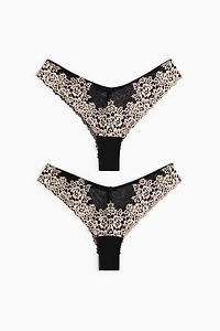 Lot de 2 culottes Brazilian en dentelle